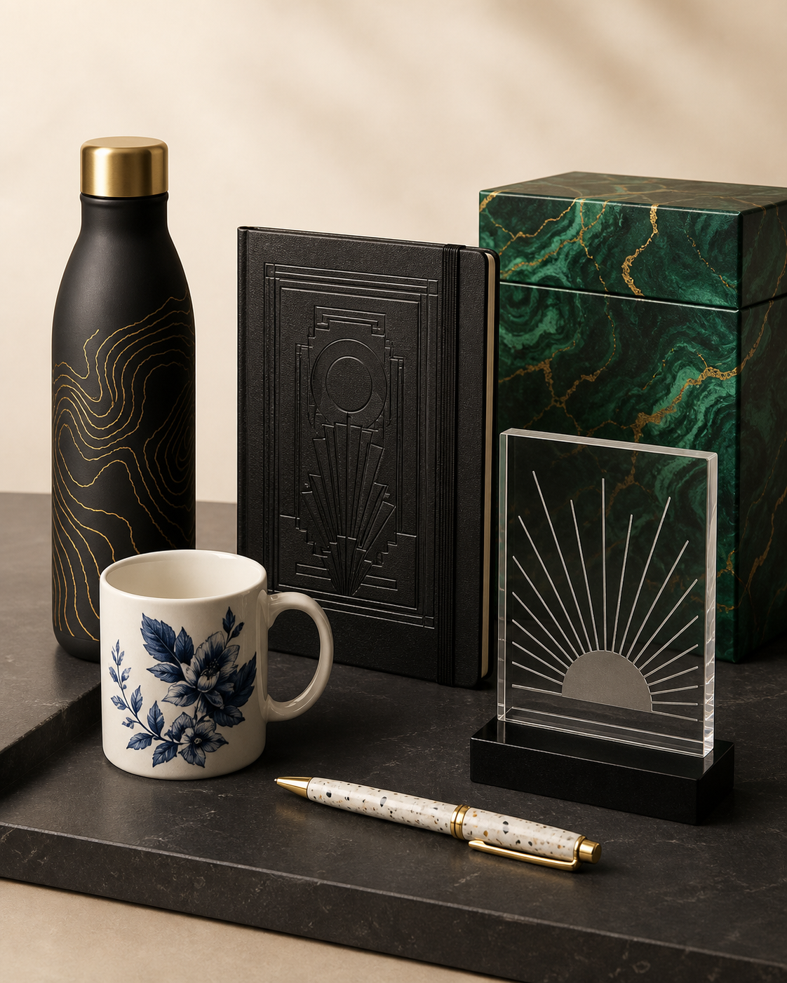 Personalised corporate gifts and presentation sets